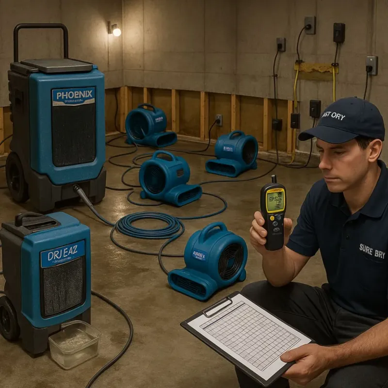 Structural Drying and Dehumidification process in Glendale, OH